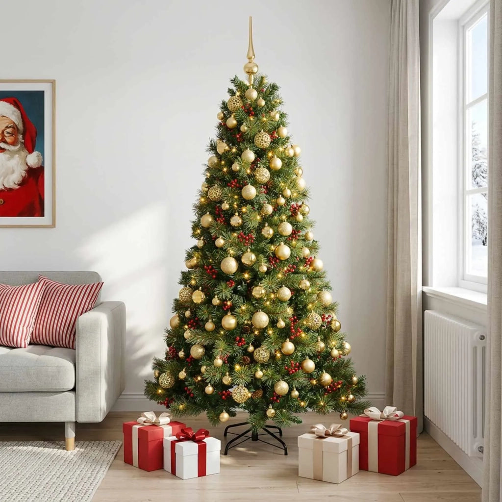 Albero di Natale artificiale con palline 180 cm 300 LED 3466566