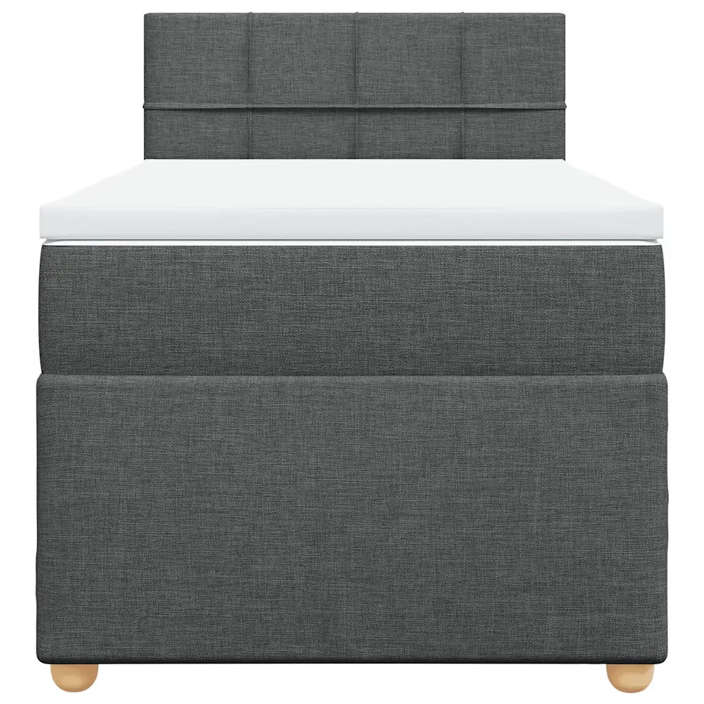 Giroletto a Molle con Materasso Grigio Scuro 90x190 cm Tessuto