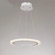 Trade Shop - Lampadario A Sospensione Led 36 W Cerchio Anello Bianco Effetto Cristallo 31920 -