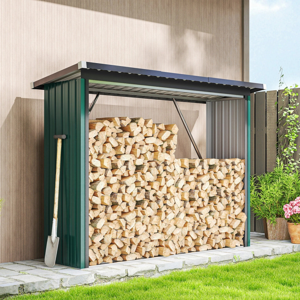Capanno per legna da ardere ¨C zephmum ¨C verde 213x66.5x150 cm