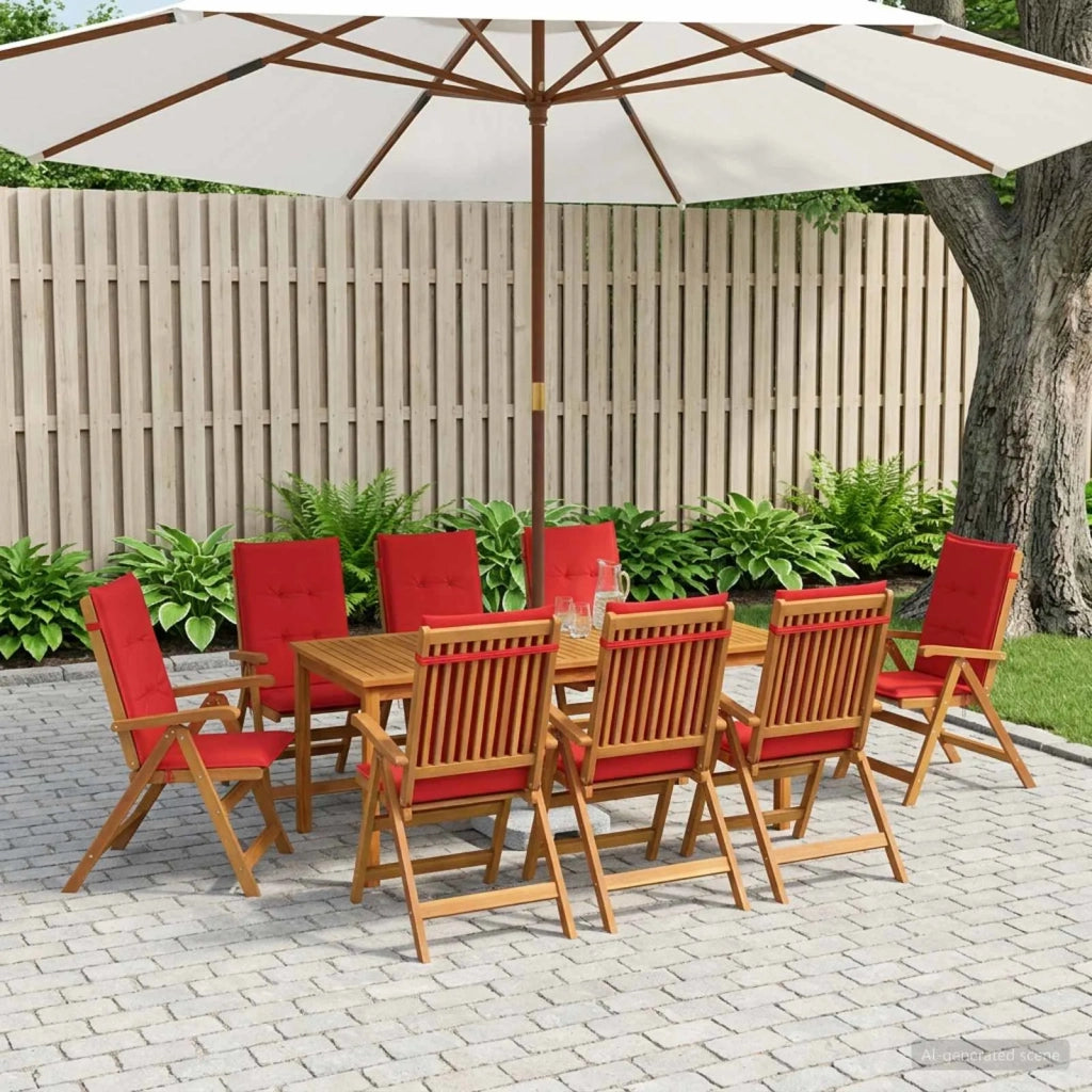 Set da pranzo da giardino da 9 pezzi 9 pz Naturale 3434630
