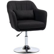 Sedia da ufficio girevole e regolabile in altezza ¨C zephmum ¨C Polyester tipo lino, metallo, nera, 60x60x79-91 cm