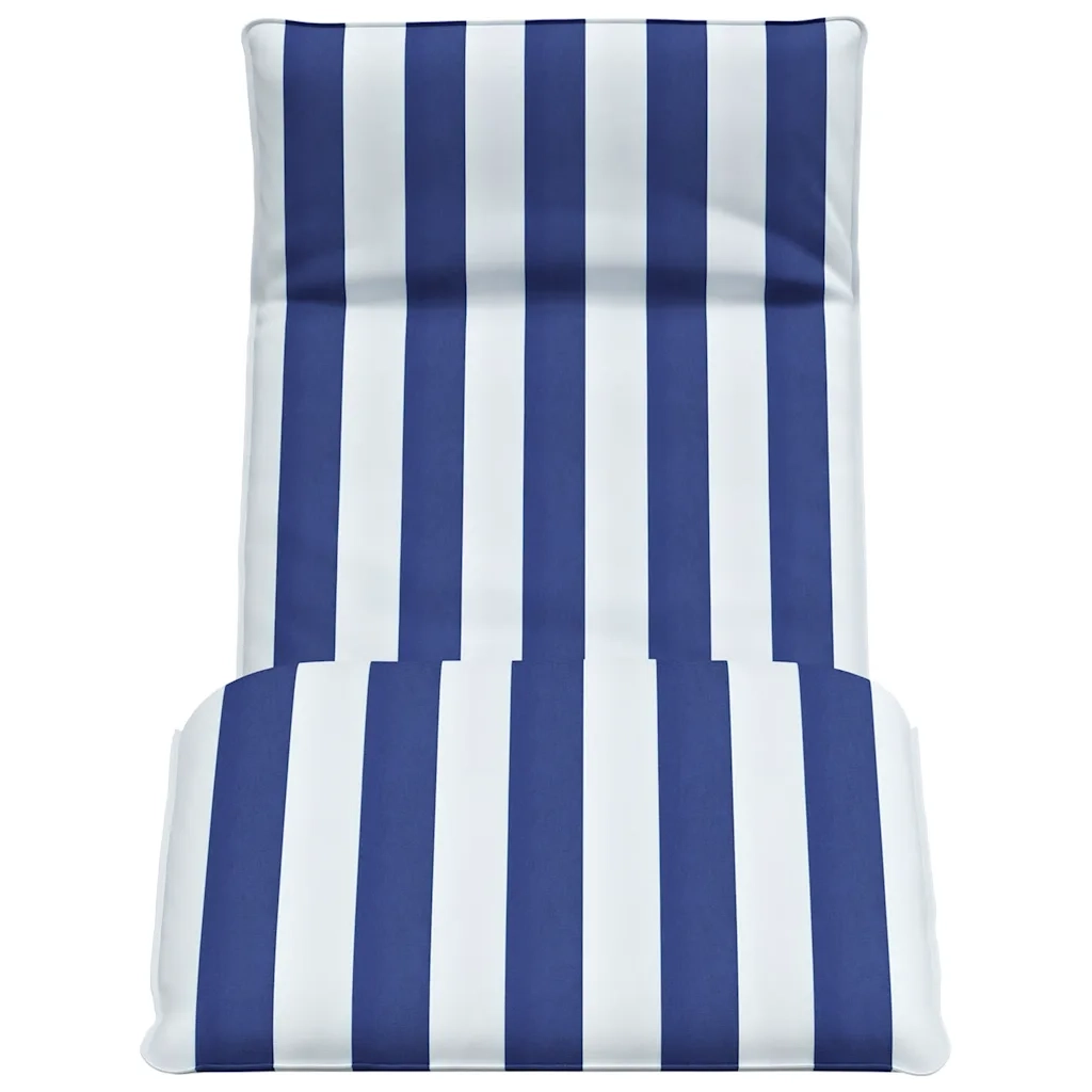 Lettino Pieghevole Blu e Bianco 175x54x8,5 cm in Tessuto Oxford 4019761