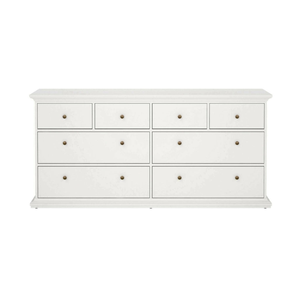 Cassettiera Asiagela, Settimino multiuso, Comò camera da letto, Mobile con cassetti, 183x49 h87 cm, Bianco