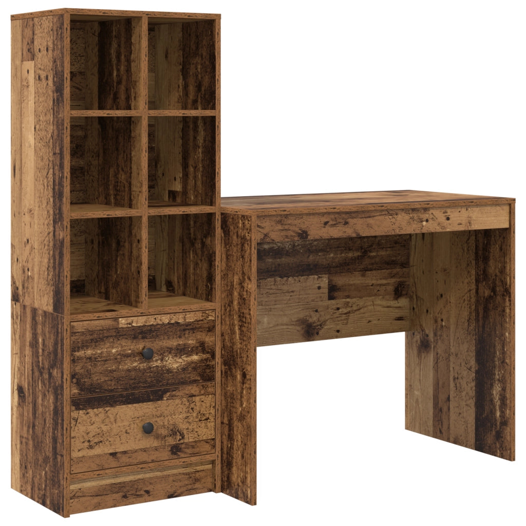Scrivania con Storage Legno Antico Legno Ingegnerizzato