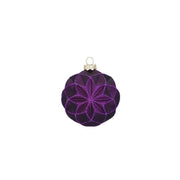 PALLINA VETRO VIOLA FIORE D 8 CM
