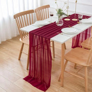 Tulle Chiffon Tela da Tavola Bordeaux Rosso Organza Tela da Tavola Matrimonio Stoffa 3m x 70cm Stoffa Decorativa