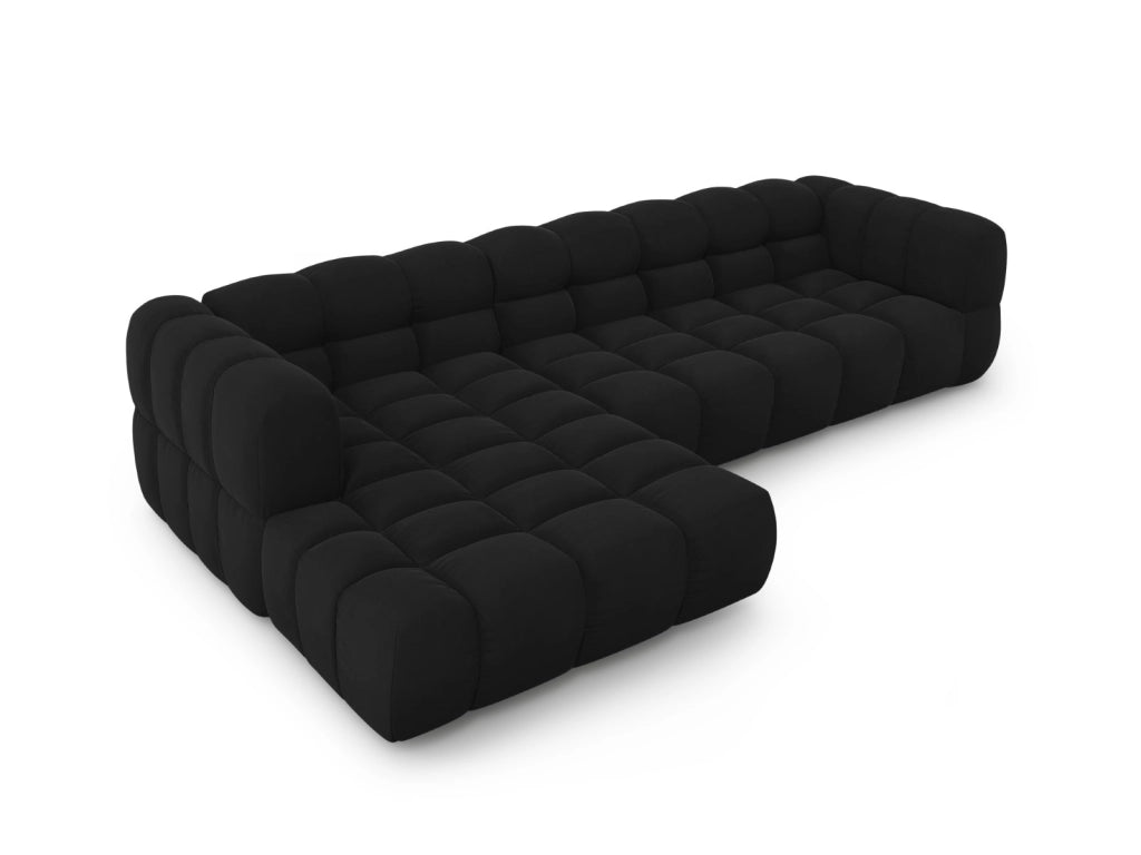 Cosmopolitan Design - Divano angolare modulare sinistro "Sky" 4 posti in velluto nero 
