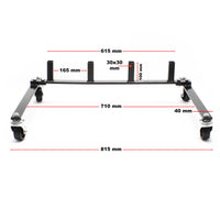 Supporto a rotelle per trasportare e riporre 4 carrelli sposta auto