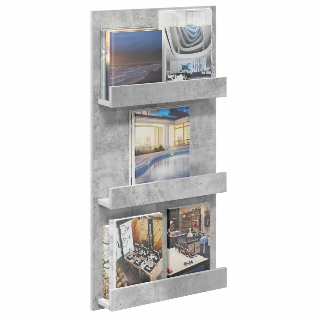 Scaffale per riviste Grigio cemento 51 x 11 x 102 cm CFW2159118