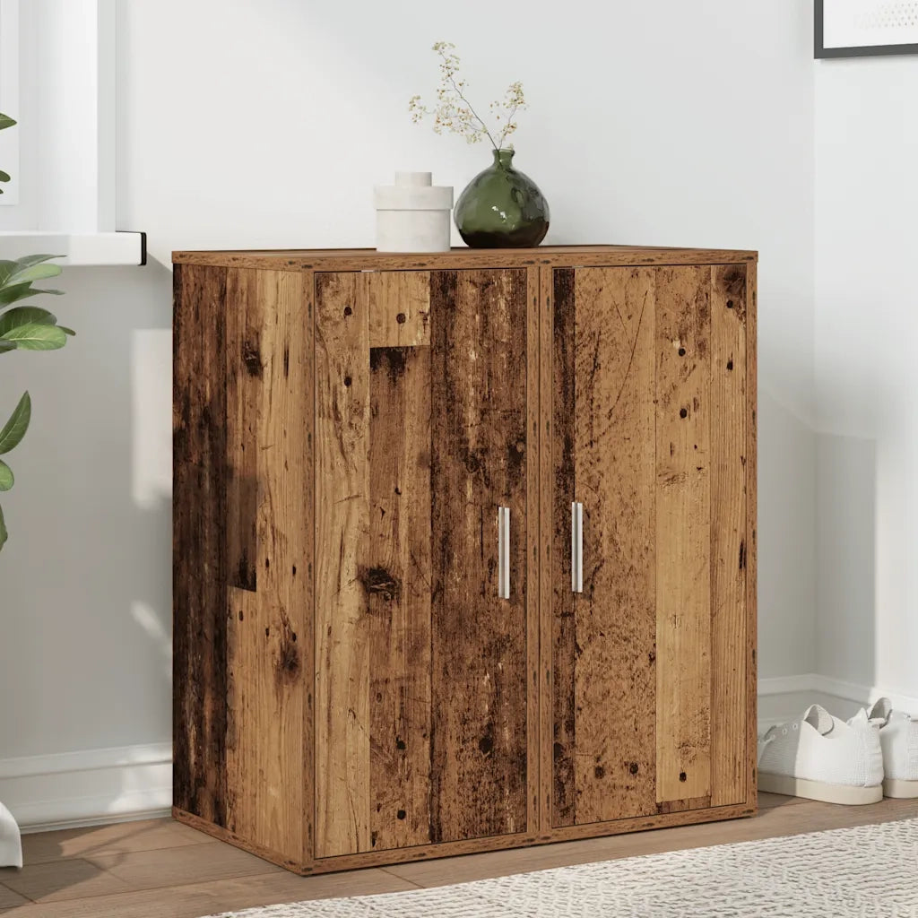 Scarpiere 2 pz Legno Antico 32x35x70 cm in Legno Multistrato 856705