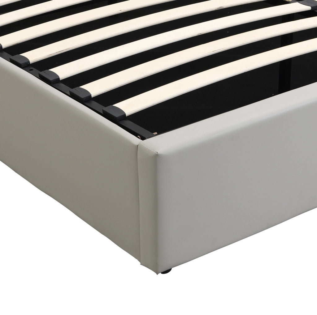 Letto imbottito 180x200 cm con LED, USB ricaricabile e vano contenitore