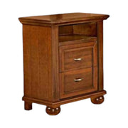 Comodino classico 2 cassetti in legno tinta noce 57x35x60 - Mobili 2G