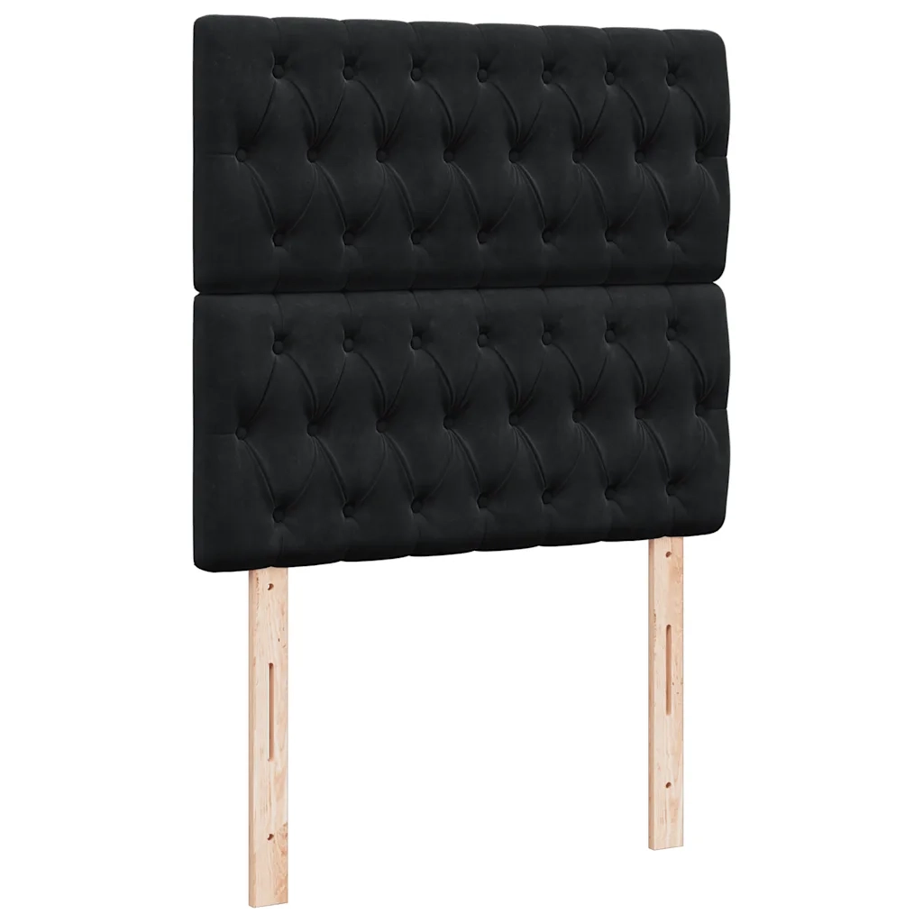 Giroletto a Molle con Materasso Nero 80x200 cm in Velluto 3294498