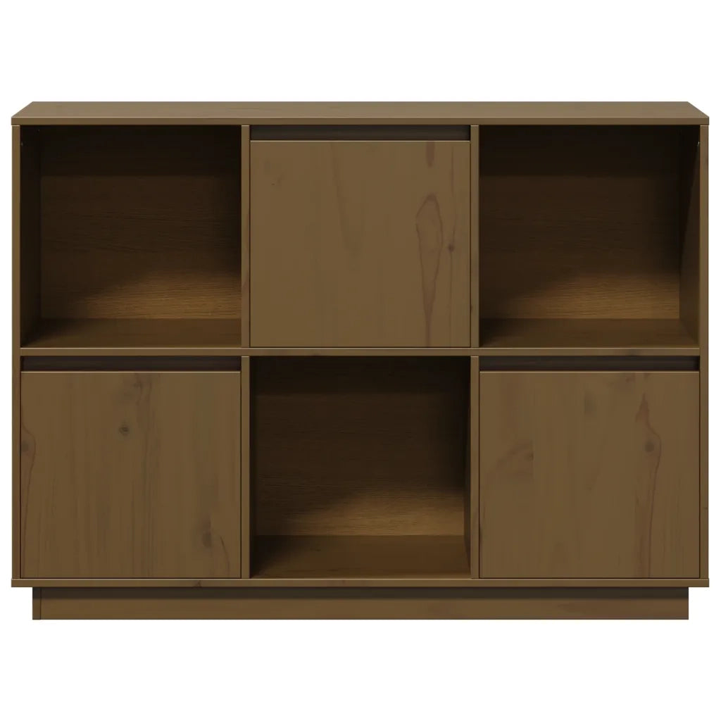 Credenza Marrone Ambrato 110,5x35x80 cm Legno Massello di Pino 814357