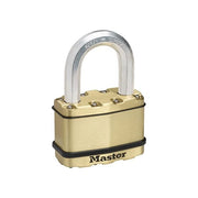 Master Lock M15BEURDLF Lucchetto in Acciaio Laminato 64 mm con Archetto in Carburo di Boro 11 mm 4 Chiavi colore Ottone