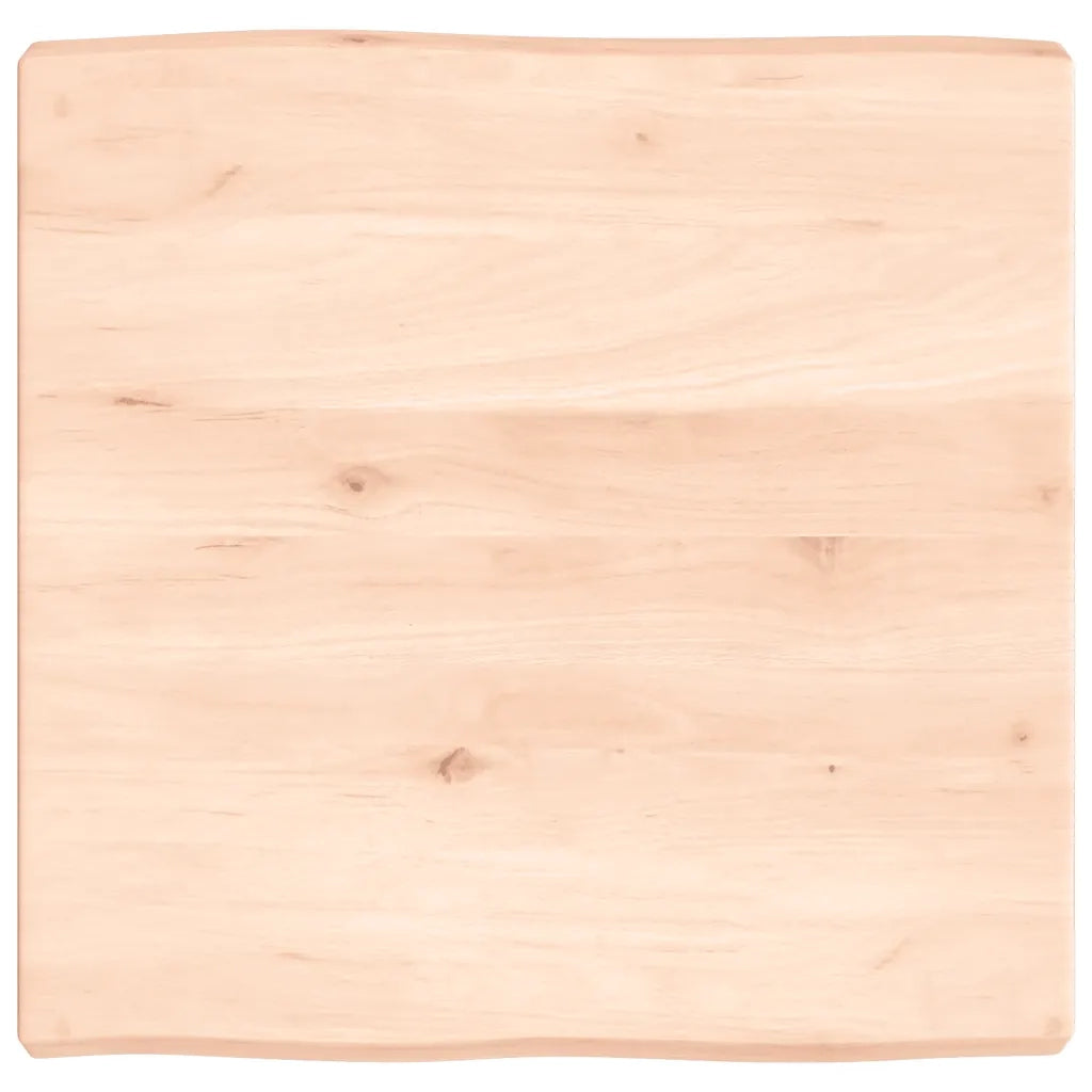 Piano per Tavolo 60x60x(2-6) cm Rovere Non Trattato Bordi Vivi