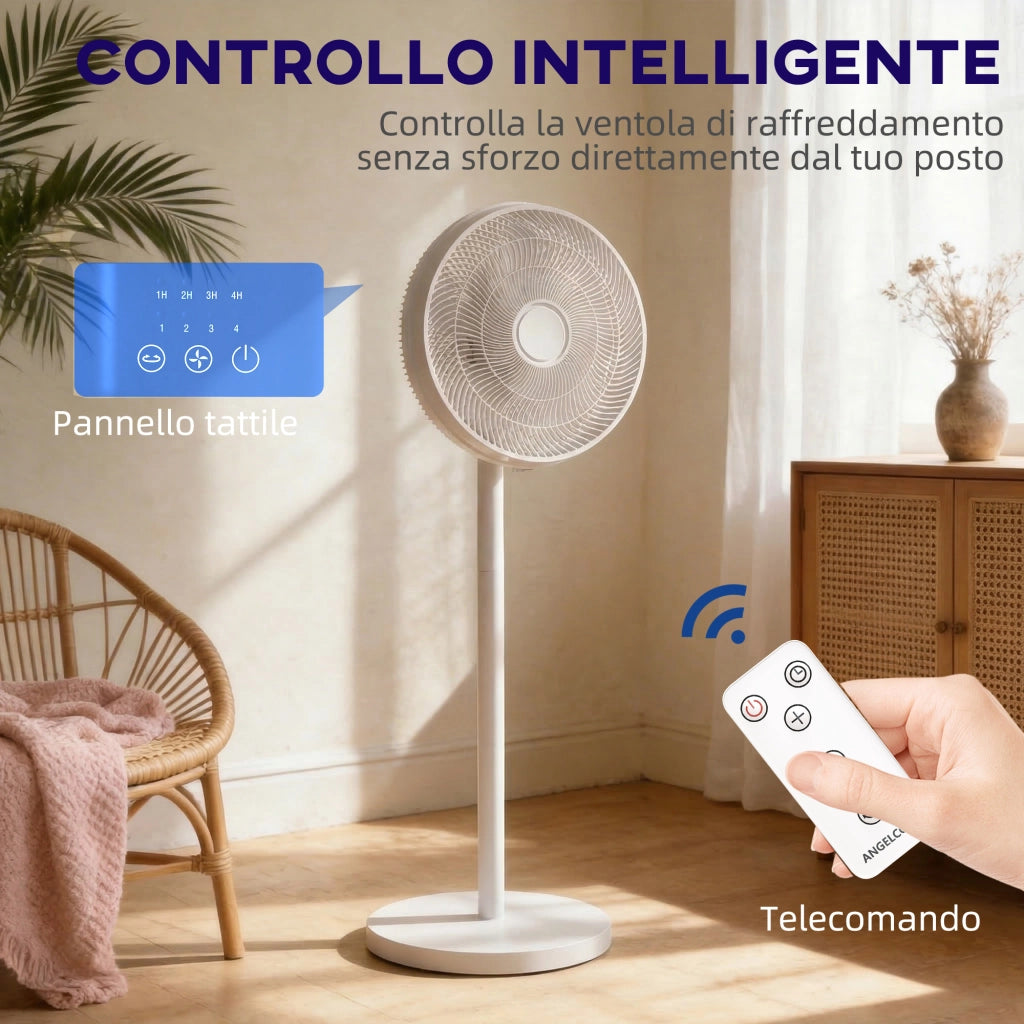 Ventilatore a piantana con telecomando ¨C zephmum ¨C Bianco, regolabile in altezza