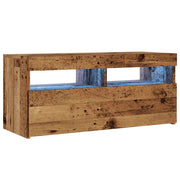 Mobile TV multimediale scaffale TV credenza mobile TV sala da pranzo soggiorno camera da letto con luci LED legno invecchiato legno ingegnerizzato marrone 02_0026837