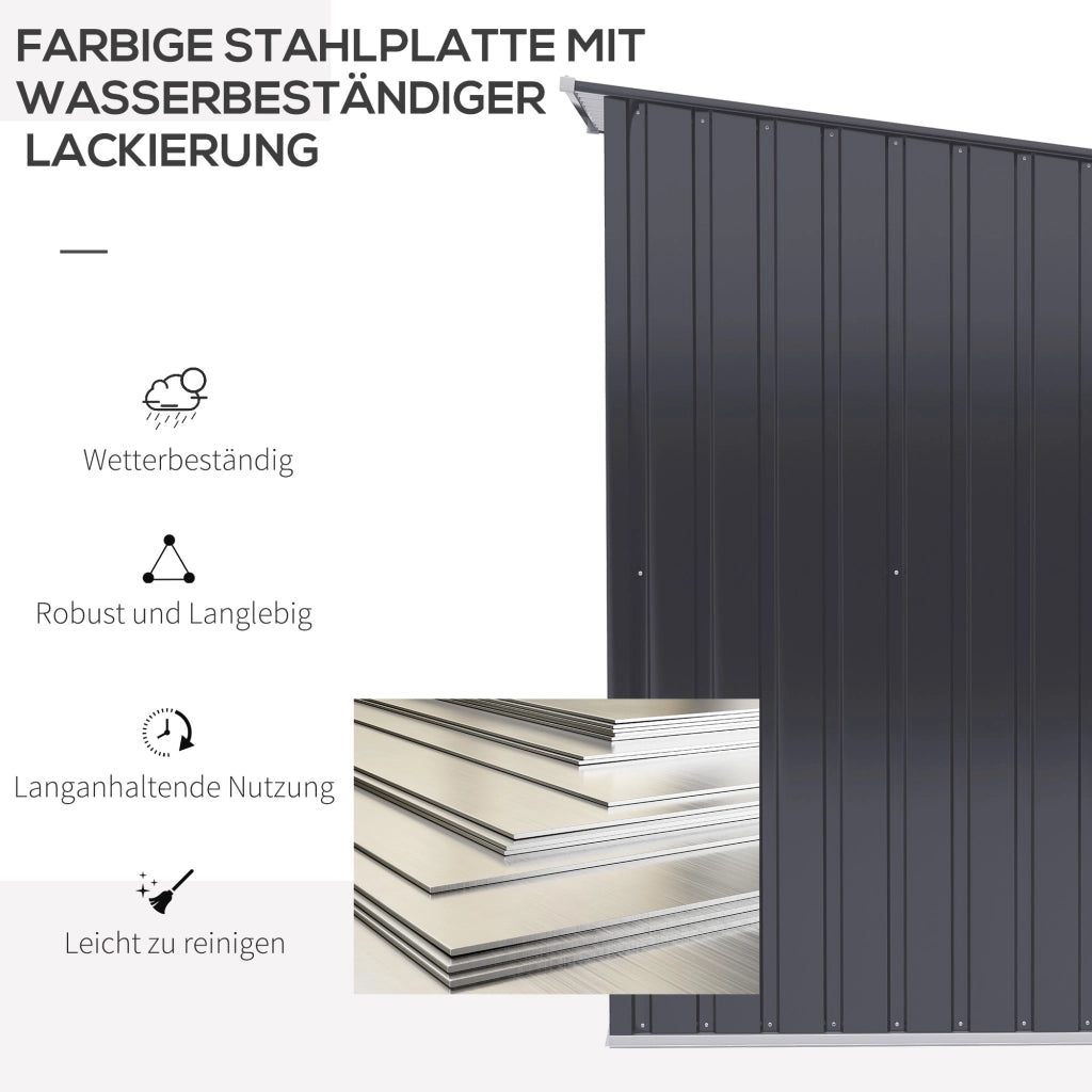 CASETTA DA GIARDINO In acciaio zincato 100x103x160 cm Grigio scuro
