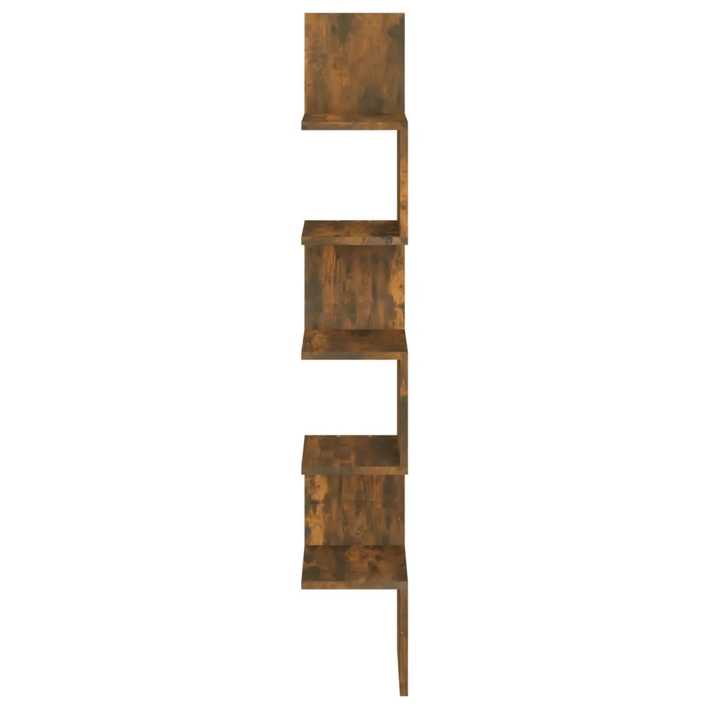 Mensola Muro Angolo Rovere Fumo 20x20x127,5cm Truciolato 815210