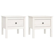 Tavolini 2 pz | Tavolo laterale Bianchi 50x50x49 cm Legno Massello di Pino