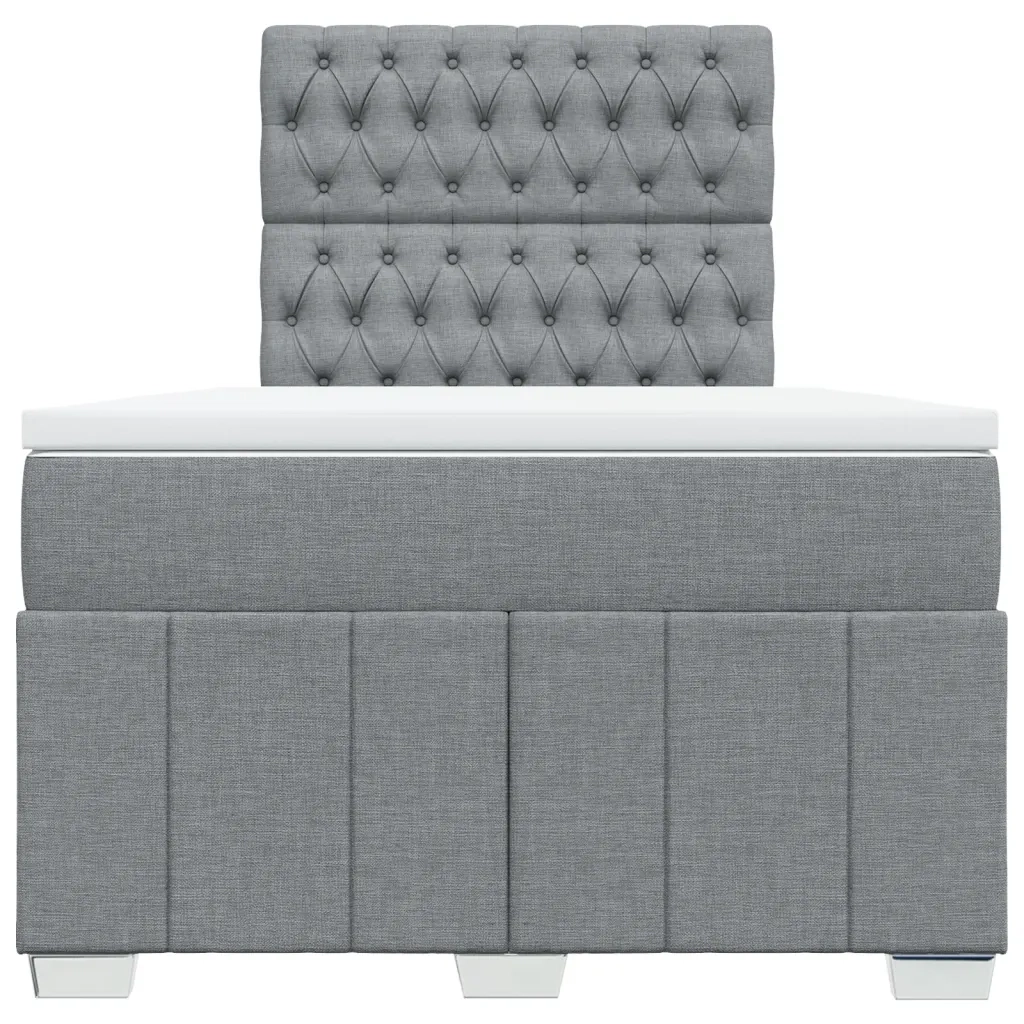 Giroletto a Molle con Materasso Grigio Chiaro 120x190cm Tessuto