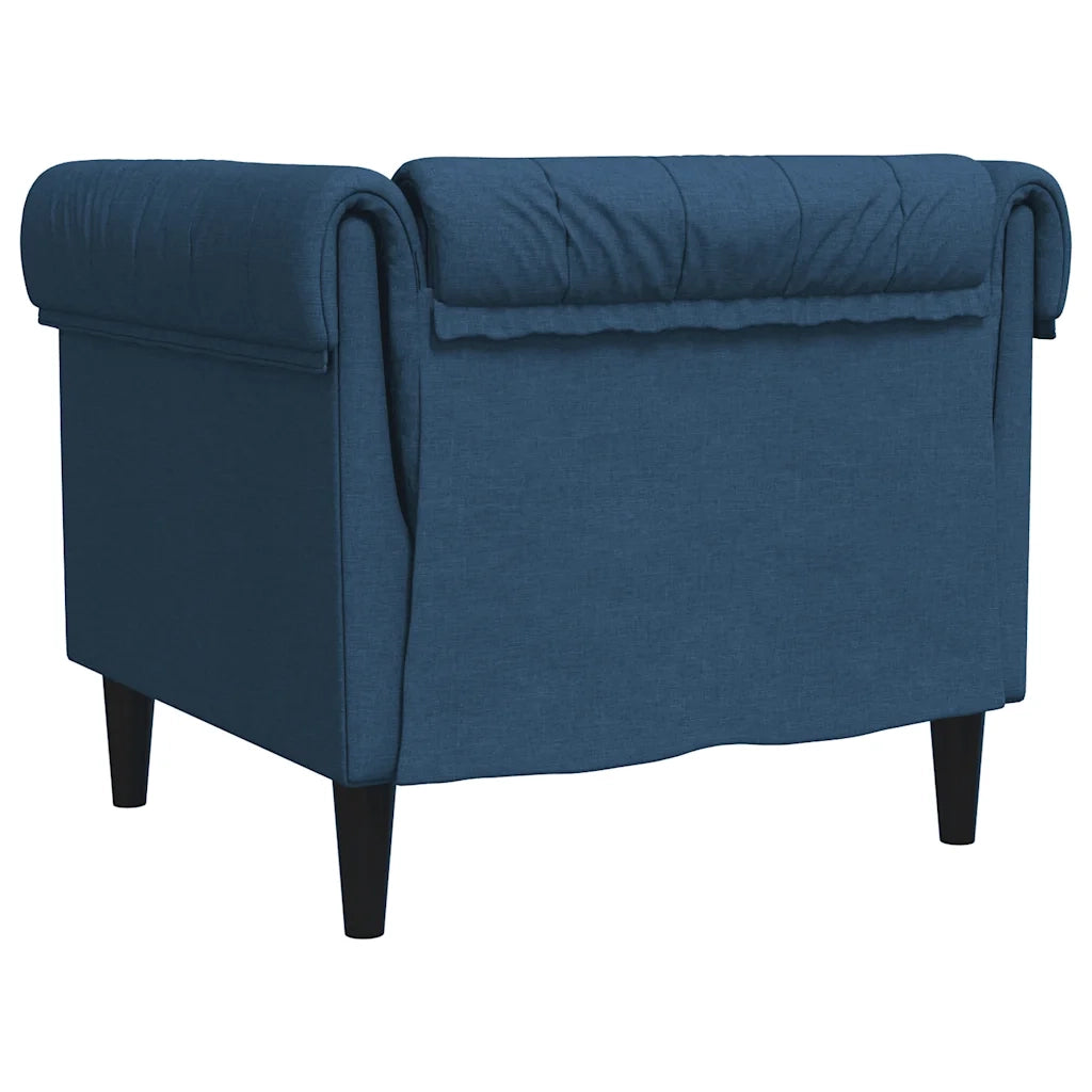 Divano Sedia-Poltrona Chesterfield Blu in Tessuto
