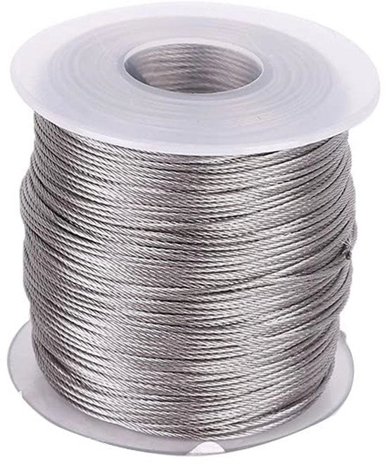 Cavo elettrico in acciaio inossidabile 304 100 metri - diametro 0,8 mm - flessibile - alta resistenza - resistente alla corrosione - cavo di filo d'acciaio