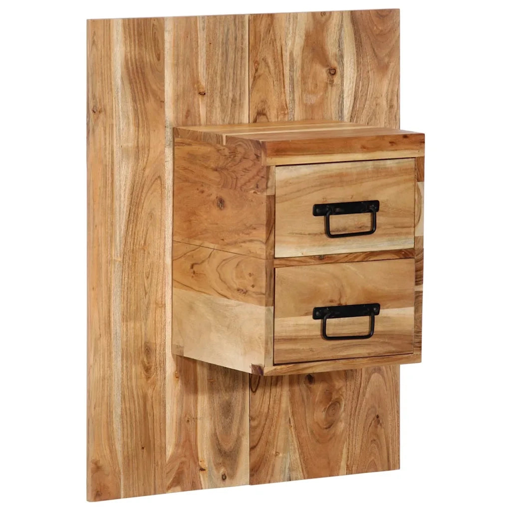 Comodino-Tavolino da notte 60x32x80 cm in Legno Massello di Acacia