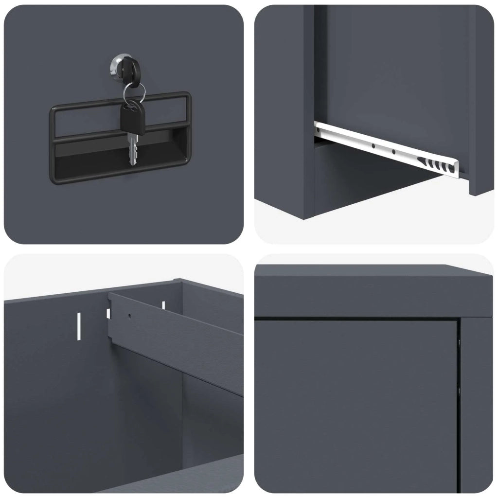 Armadio per File con cassetto Antracite 45,5 x 42 x 74,5 cm CFW7435778