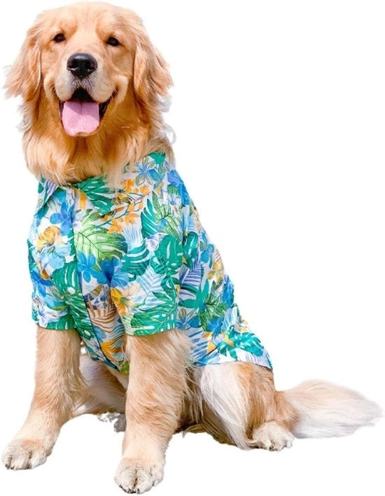Abbigliamento estivo per cani grandi - Magliette in cotone respirante - Tinta blu - Taglie 3XL-8XL