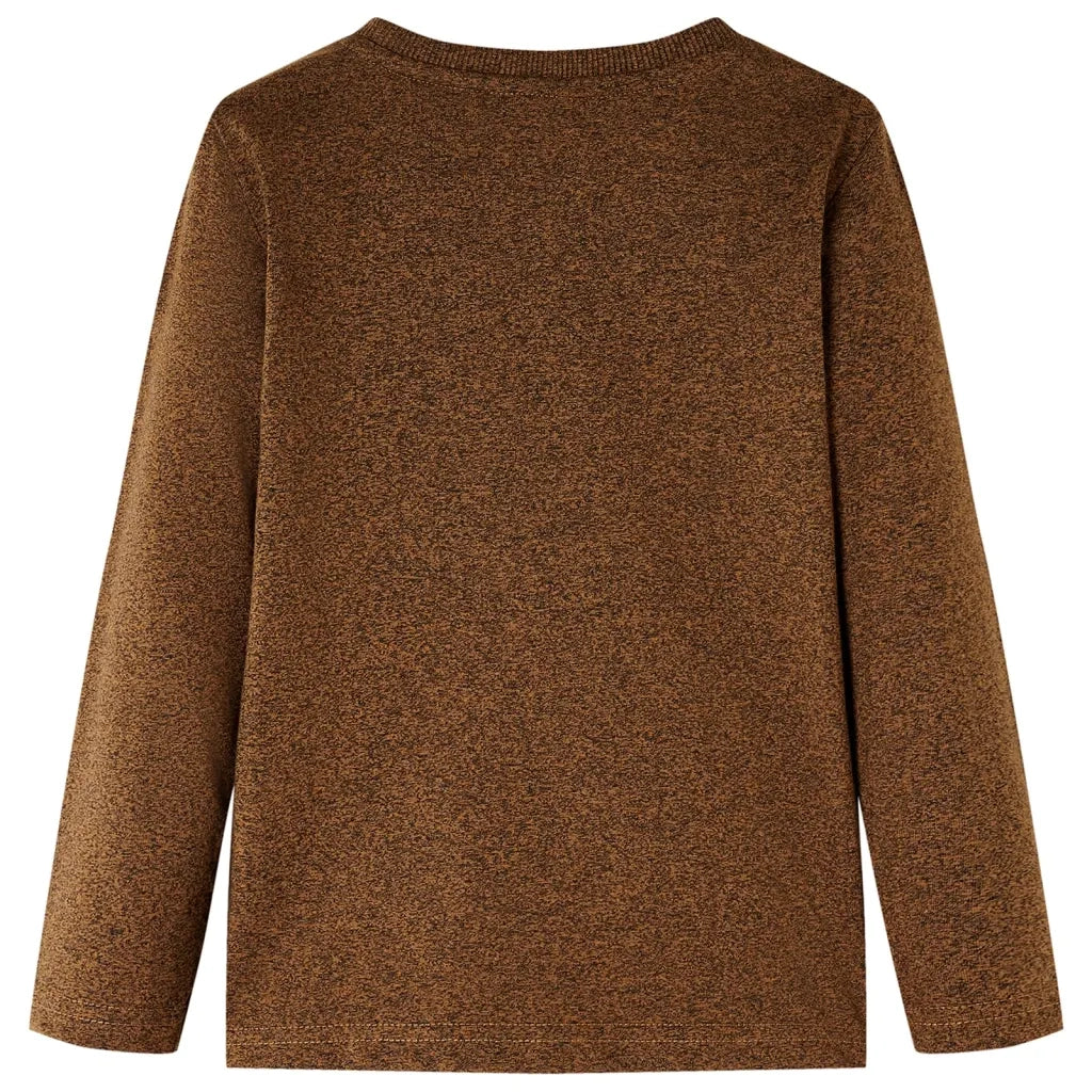 Maglietta Bambini Maniche Lunghe Cognac Mélange 104 12830
