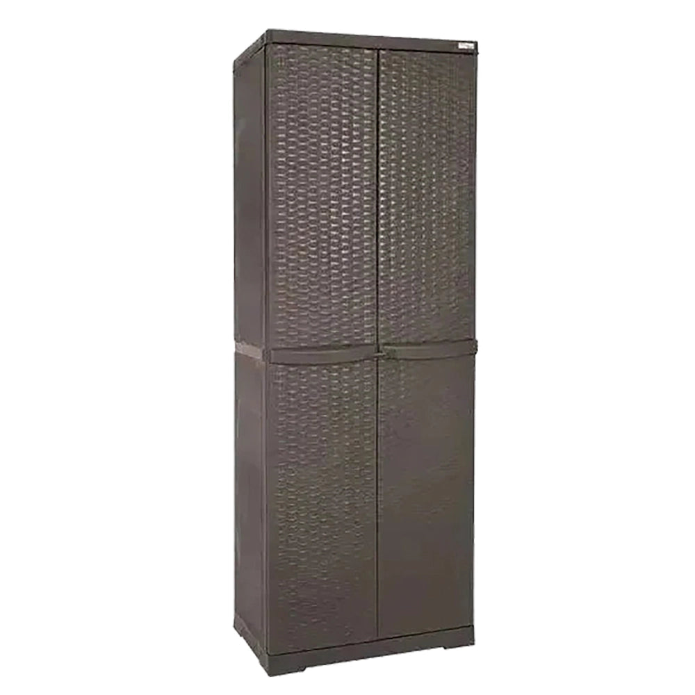 ARMADIO PORTASCOPE 'RATTAN WENGE' cm L 65x P 45x H 178  - TRIOPLAST