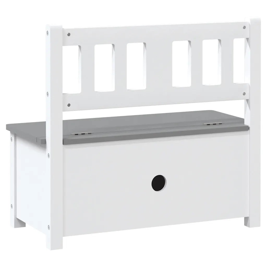 Cassapanca per Bambini Bianca e Grigia 60x30x55 cm in MDF CFW9020994