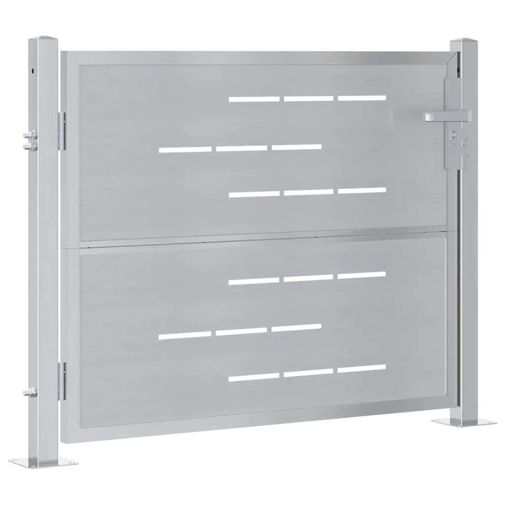 Cancello da giardino Argento 85 x 70 cm Acciaio inossidabile 3402573