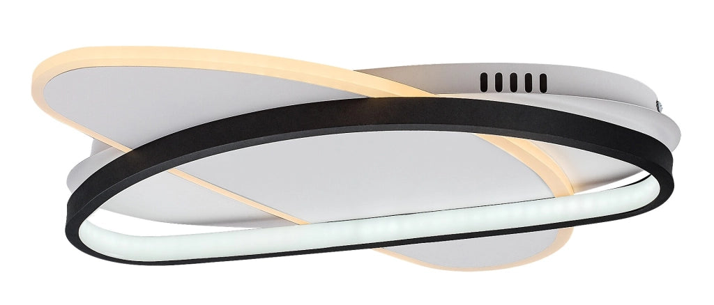 Plafoniera LED dimmerabile Brantiel bianco nero 57W
