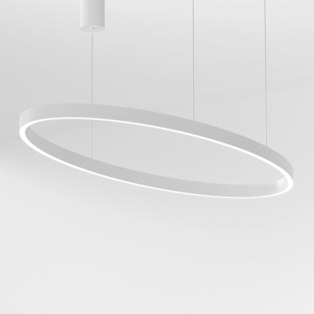 Lampada a Sospensione CRISEIDE S/1G OVAL LED 100W 5300lm 3000K dimmerabile alluminio Bianco satinato - Gealuce