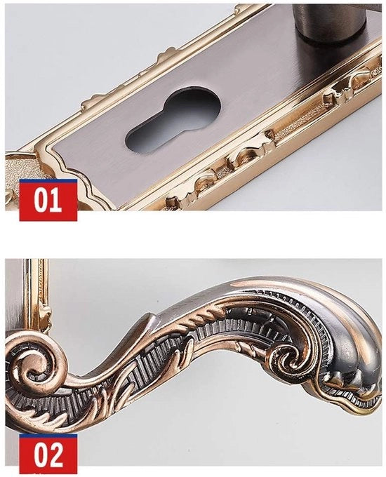 Maniglia per porta in stile retro - Maniglione antiscivolo - Accessorio per porta in acciaio manganese - Protezione per maniglia - Alta qualità - Dimensione del pannello 21x5.5 cm