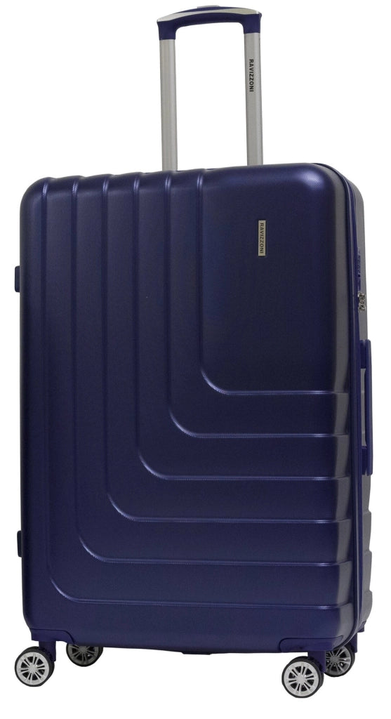 Set 3 Valigie Trolley Rigide in ABS 4 Ruote TSA Ravizzoni Titanio Blu