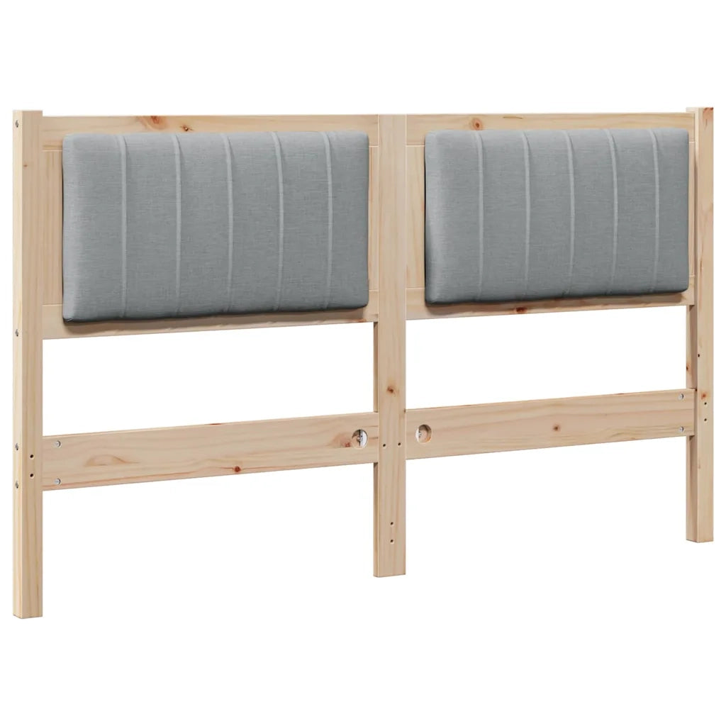 Testiera imbottita-Testiera con Cuscini-Testata Marrone 135 cm Pino massello 648863