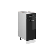 Vicco Mobiletto base per cucina Nero lucido 30 cm senza piano di lavoro