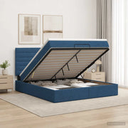 Letto ottomano con materasso Blu 180 x 200 cm Tessuto 3457431