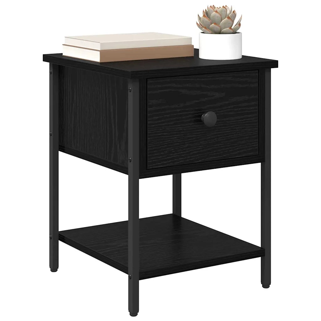 Comodino Rovere Nero 34 x 35,5 x 45 cm Legno multistrato 881804