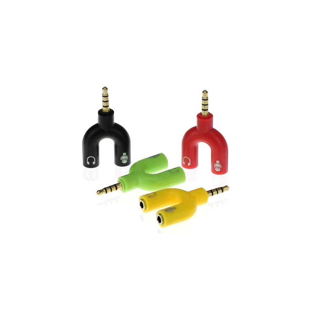 Trade Shop - Sdoppiatore Microfono Cuffia Headphone Splitter Jack 3.5 Mm Smatphone Pc -