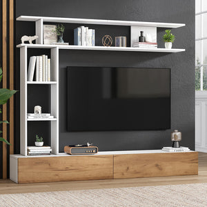 Set TV - Xylo - 180x35x22.5 cm con vetrine e scaffali