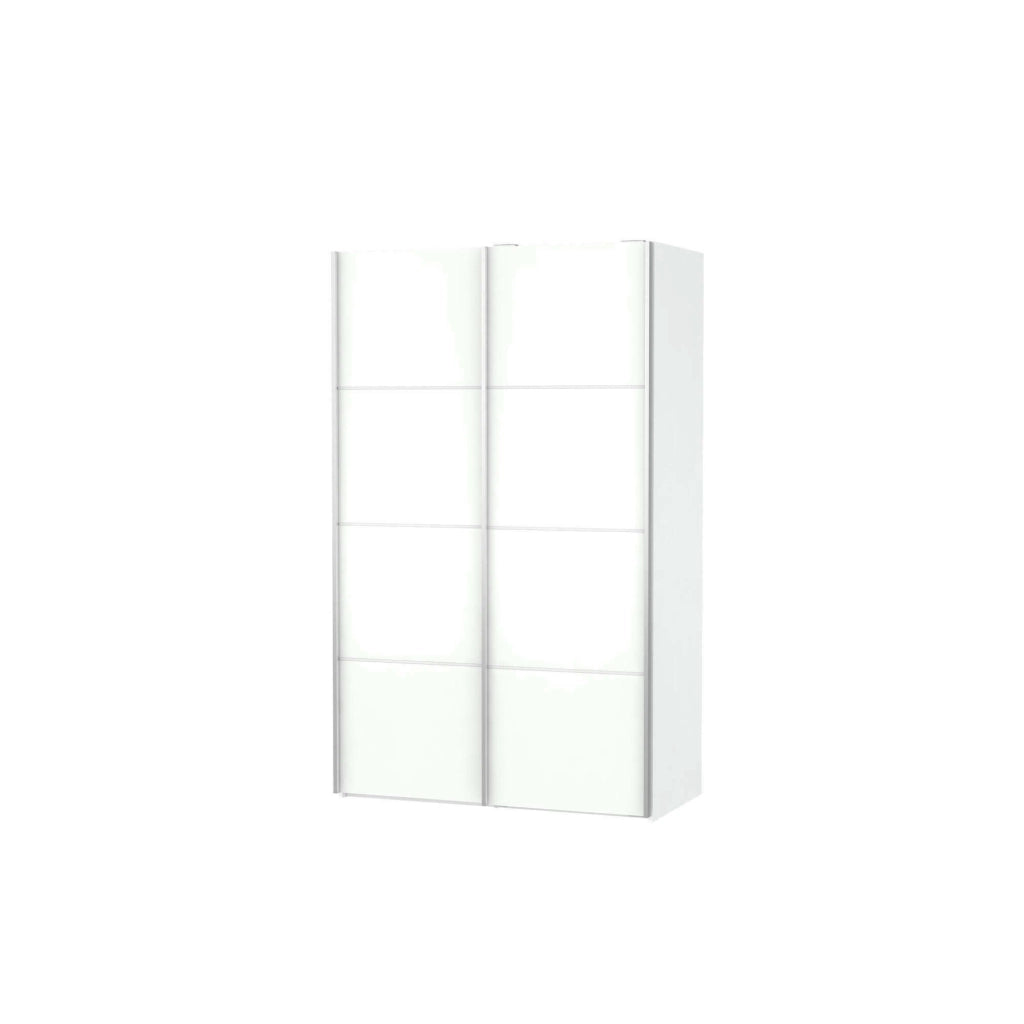 Guardaroba 2 ante Andriano, Mobile camera da letto, Cabina armadio portabiti, Armadio appendiabiti, 122x64 h202 cm, Bianco