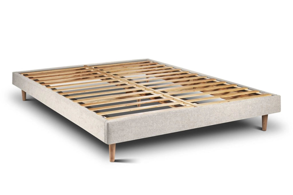 Letto 135x190 cm con testata imbottita - Tessuto Tela opaca