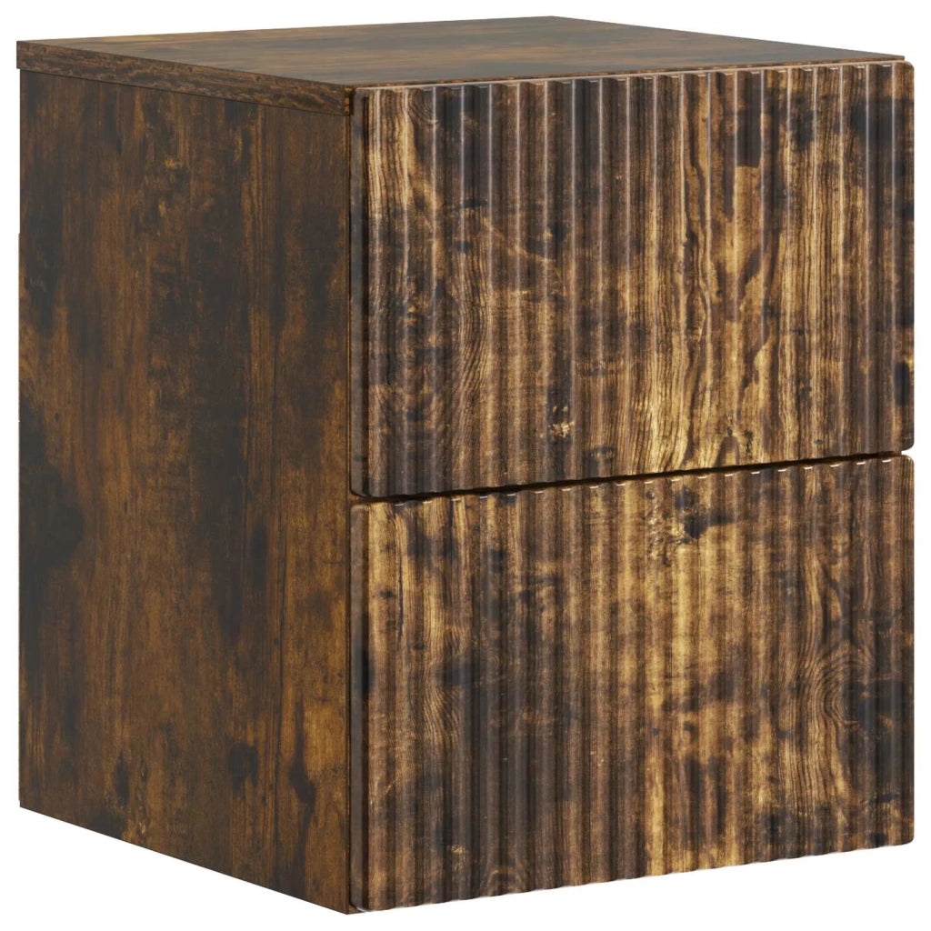 Mobiletto da notte a muro 2 pcs Rovere Fumo 33 x 34,5 x 40 cm 898476