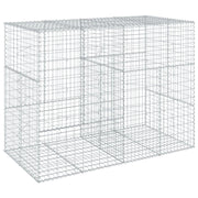 Gabbione recinto a gabbia muro di contenimento con coperchio 200 x 100 x 150 cm ferro zincato argento 02_0040140